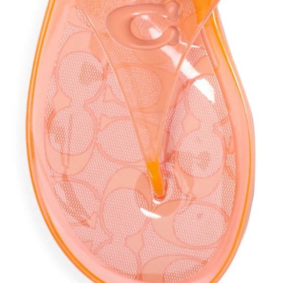 Coach Natalee Jelly Thong Sandals C3067 Tangerine New In Box - Picture 4 of 5